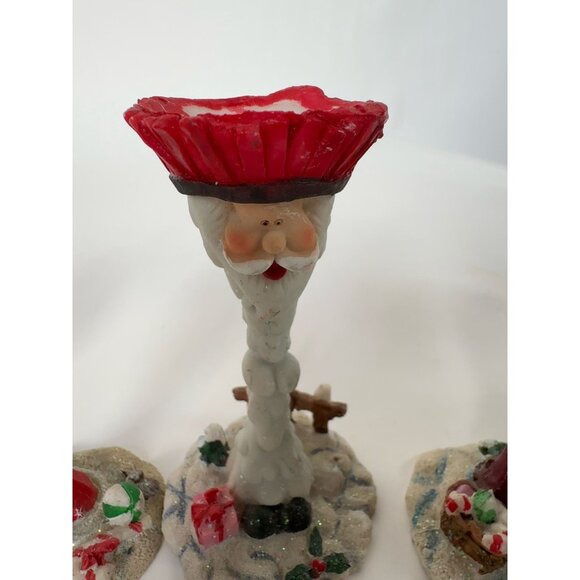 Vintage Santa Claus Candle Holder Set Of 4: Festive Christmas Decor With Santa F - Picture 7 of 16